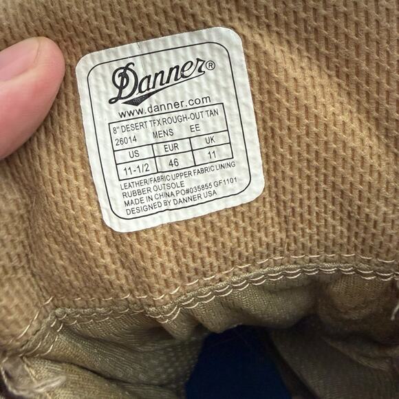 Danner 8” Desert TFX Rough Out Tan Tactical Boots Men’s 11.5 main image 4